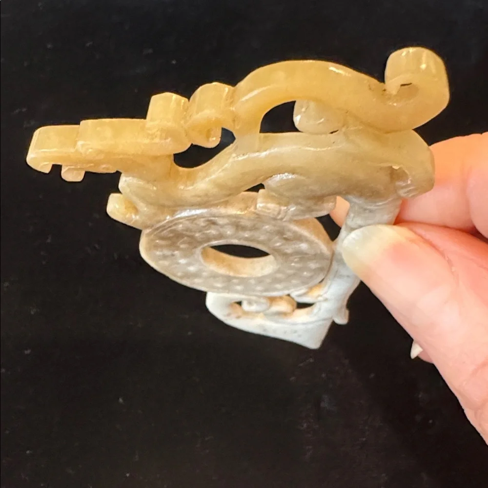 Beautiful Carved Hard Stone Dragon Plaque - Picture 8 of 10